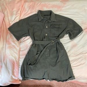PrettyLittleThing Olive Green Romper
